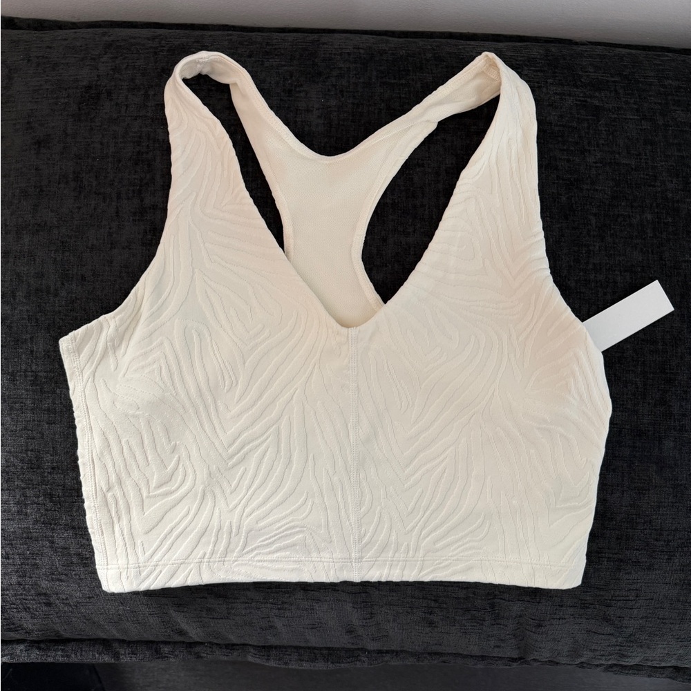 Mono B Cream Textured Sports Bra - NWT - Large